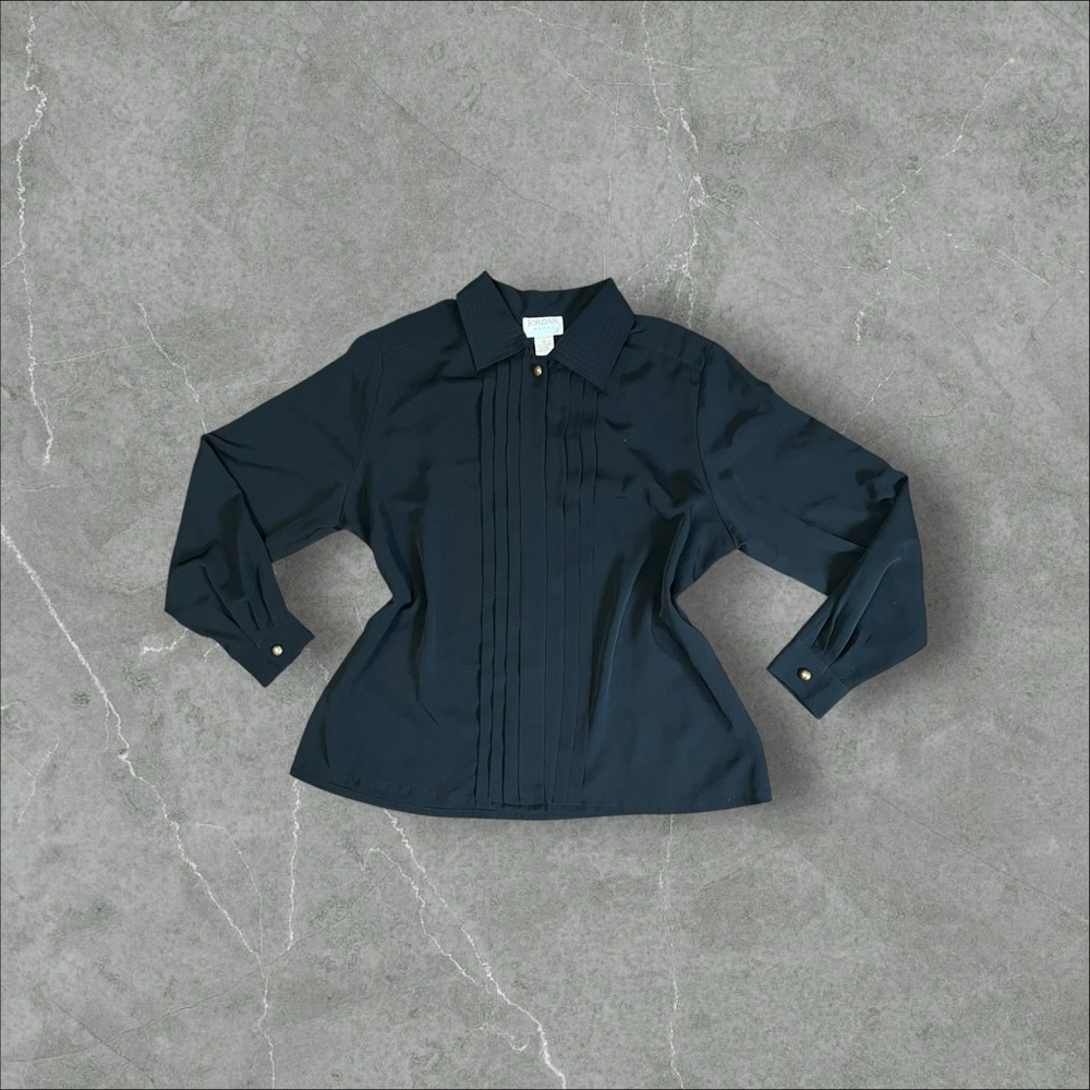 Black Pleated Blouse